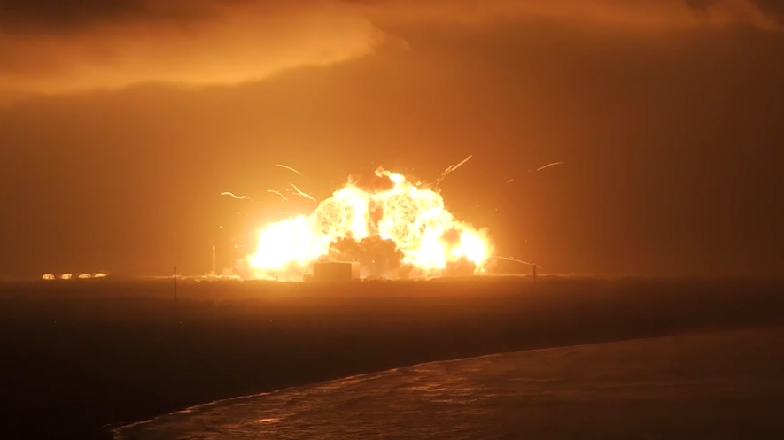 Moment Blue Origin rocket explodes into fireball during test launch
