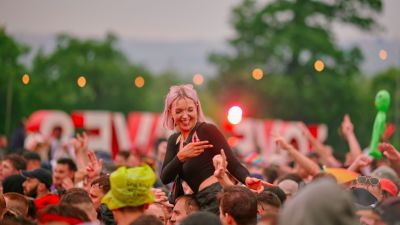 Festival-goers enjoying Love Saves The Day
