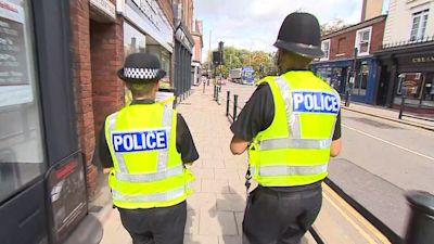 Police officers on patrol.