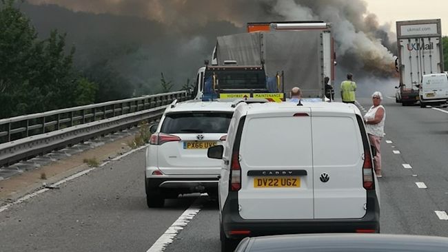 tanker on fire