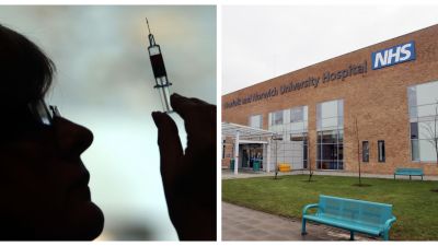 Staff at the Norfolk and Norwich Hospital are being offered a flu jab.