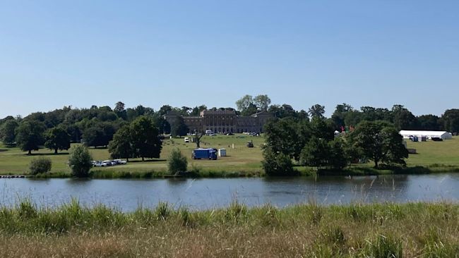Tents can be seen in the grounds of the hall, which is due to stage a big country fair this weekend