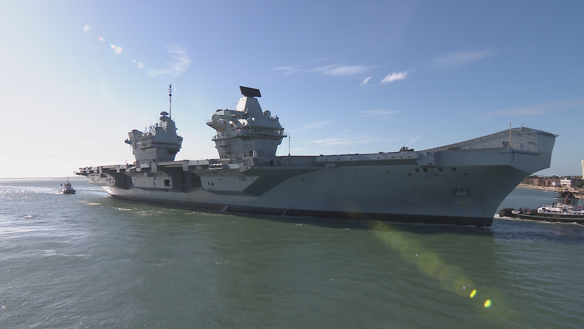 HMS Queen Elizabeth Returns Home To Portsmouth ITV News Meridian   QE 2 