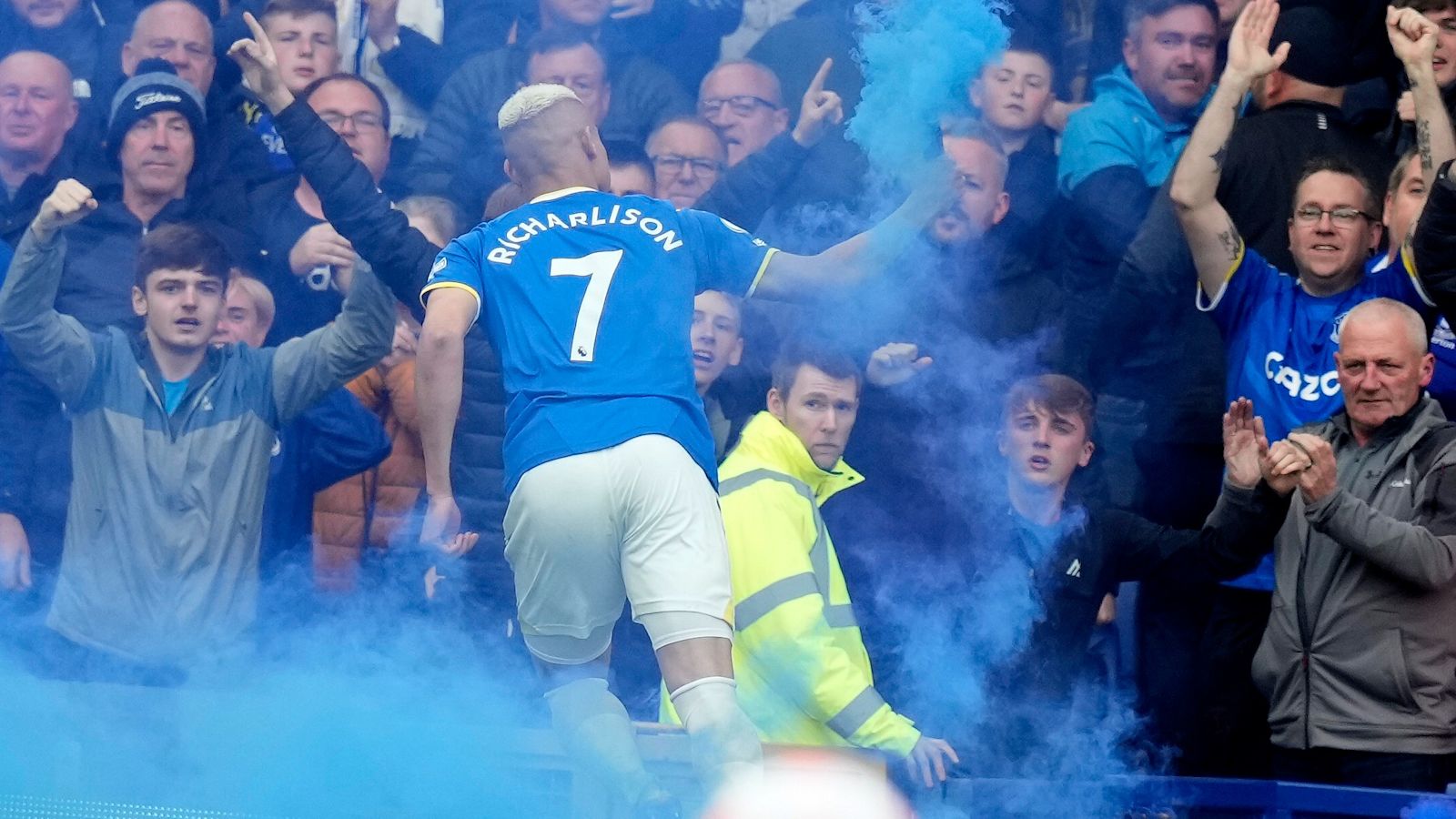 Everton Pyro Everton and the FA to look into incident after Richarlison threw a ...