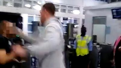 A man punching William, not his real name, at Clapham Junction station. William required hospital treatment for a severe laceration and stitches for a head wound.