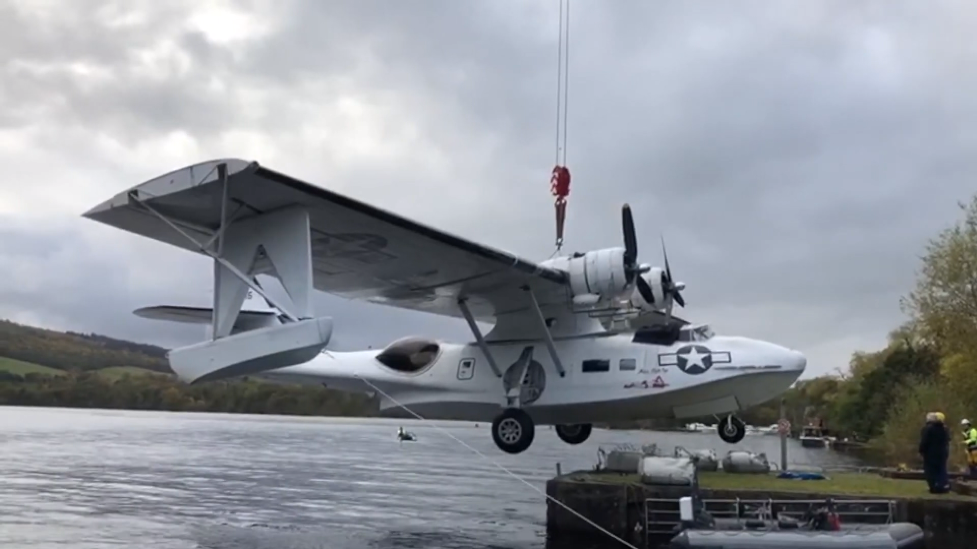 Cambridgeshire seaplane rescued from water after becoming stranded on