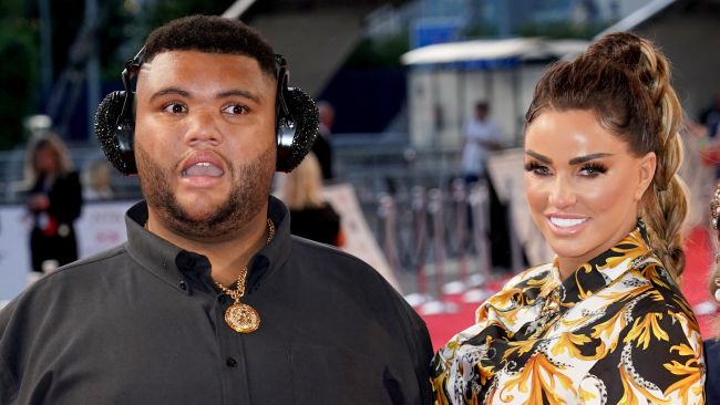 Harvey Price (left) and Katie Price attending the National Television Awards 2021 held at the O2