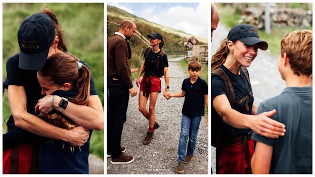 New photos show Kate being hugged by family at end of Three Peaks Challenge | ITV News