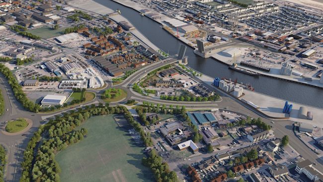 The Third River Crossing in Great Yarmouth will start demolition of some buildings and structures later this month.
Credit: Norfolk County Council