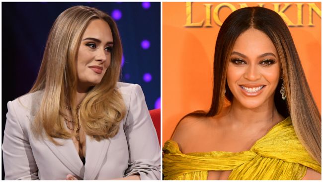 Split image. Left image: Adele. Right image: Beyonce.