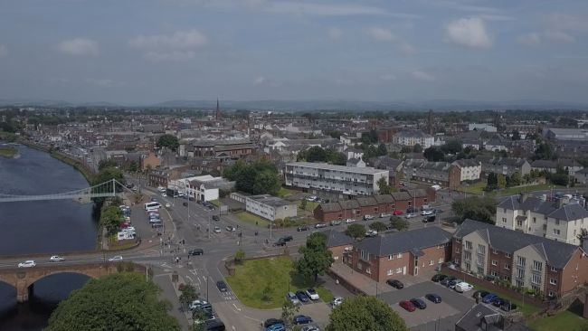 Dumfries aerial. Picture: ITV Border.