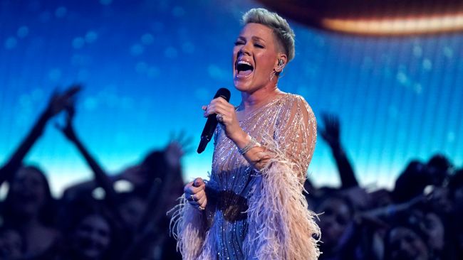 Singer Pink performing in 2022.