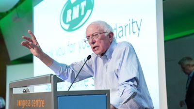 US Senator Bernie Sanders speaking during a rally to Save London's Public Transport, at TUC Congress House, London. Picture date: Wednesday August 31, 2022.