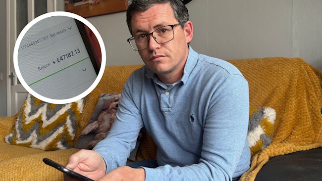 Scott Clarke from Ipswich is hoping to see reforms in the gambling industry after he “won” £48,000 on a William Hill online slot game, only to have it taken away days after due to William Hill saying it was a system glitch. Credit: ITV News Anglia