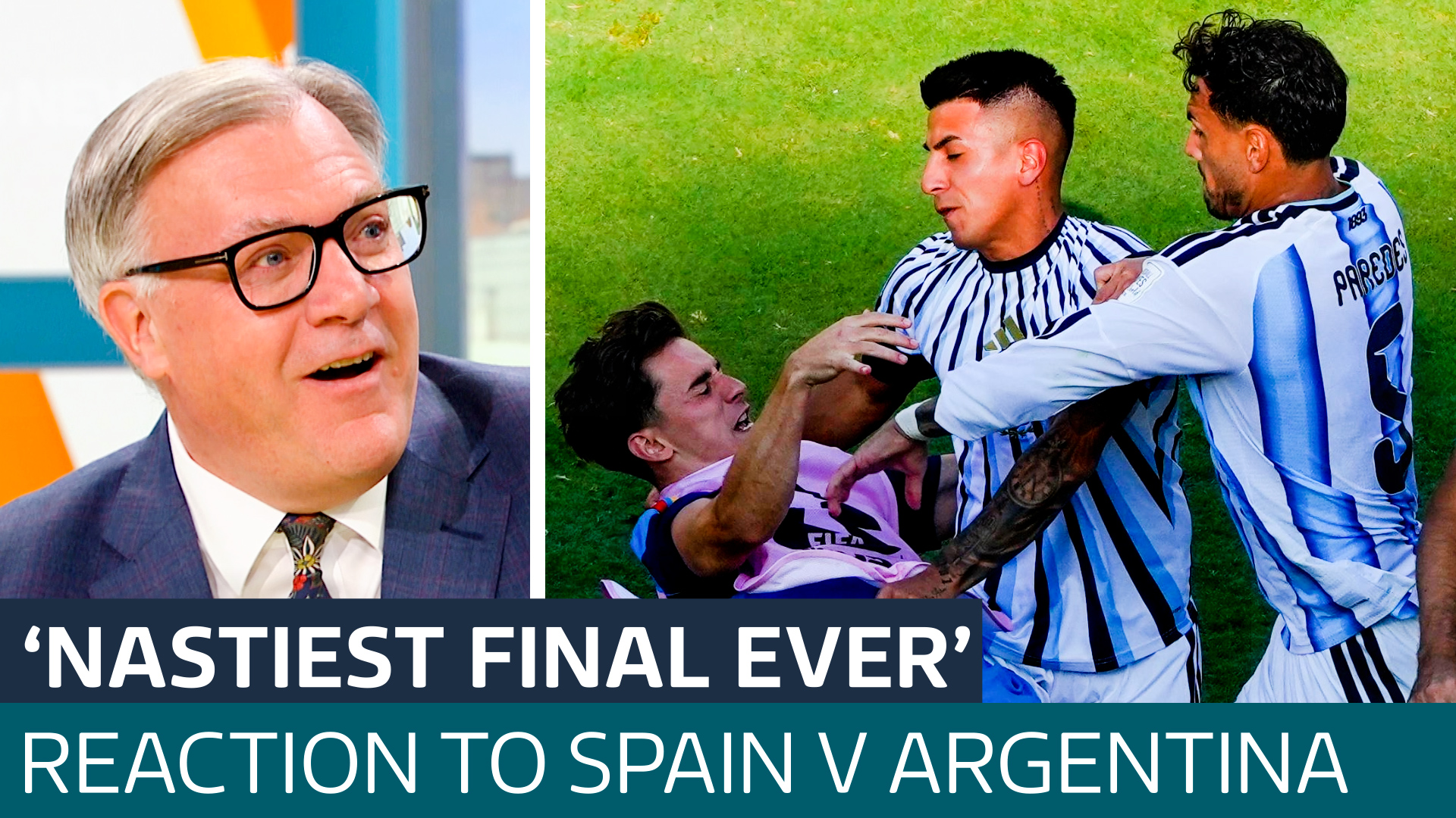 Ugly scenes after Spain beat 'dirty' Argentina in World Cup final - should the ref have done more?