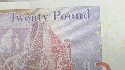 A picture of the fake 'twenty poond' notes circulating around Bodmin