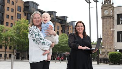 Roseann Kelly (Women in Business CEO); Darragh Quinn (Roseann’s Grandson); and Tina McKenzie (FSB NI Policy Chair)