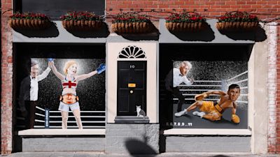 Belfast Tory party mural. Pic Presseye.