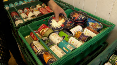 240123 foodbank tinned food crate itv westcountry