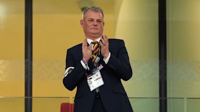 Stuart Andrew wearing OneLove armband at England V Wales World Cup clash
