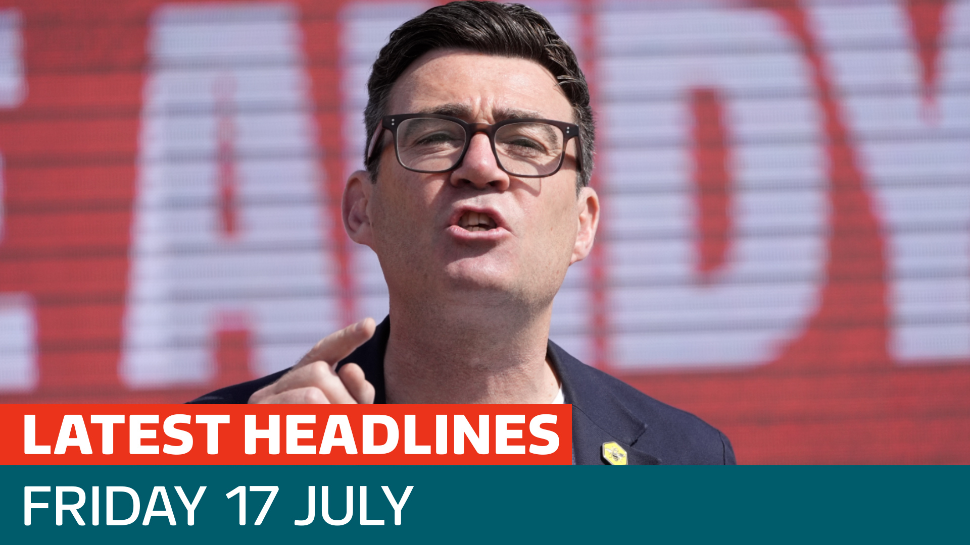 The latest headlines - as Andy Burnham is set to be declared Labour leader