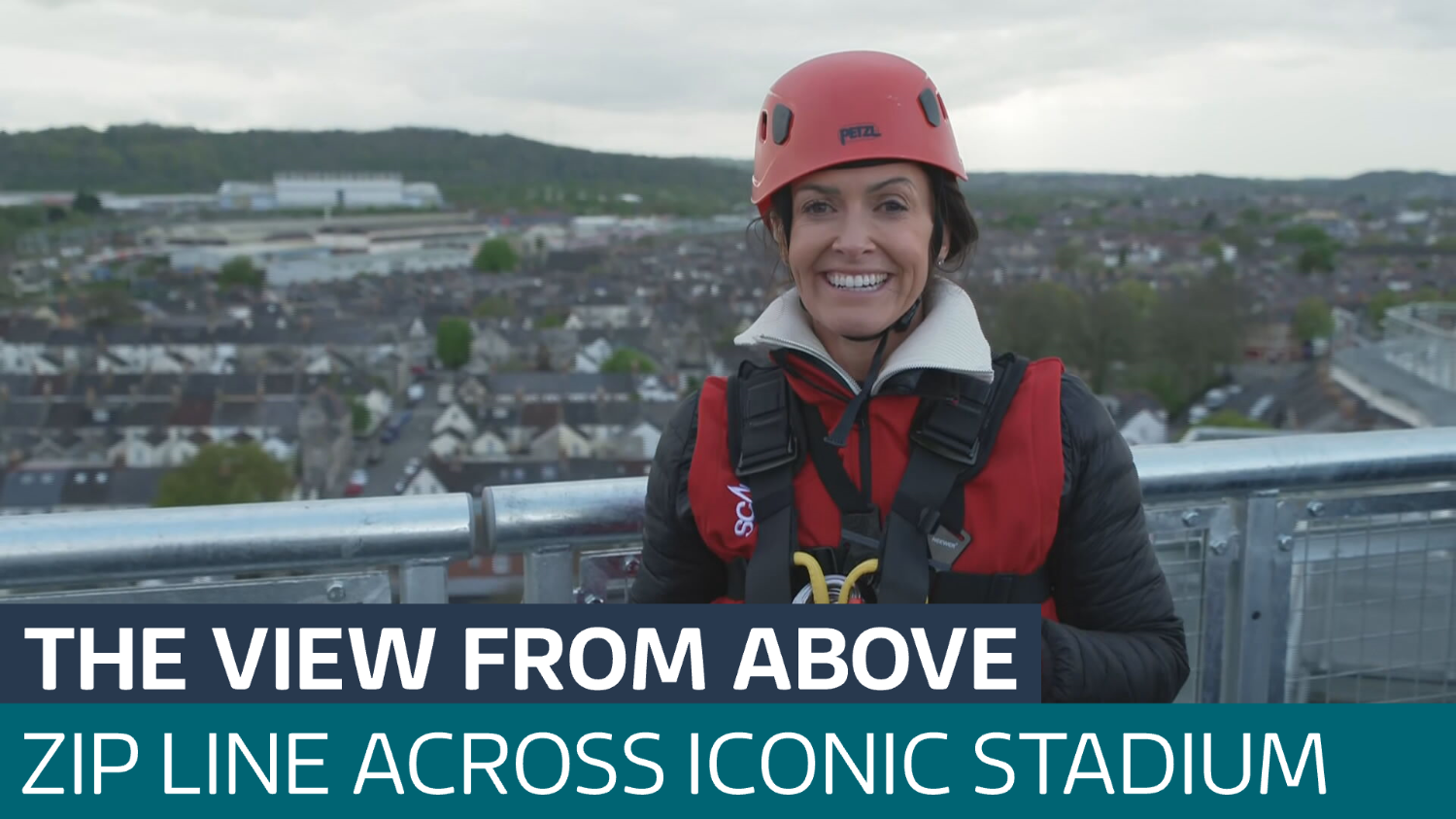 We're on the roof of Cardiff's Principality Stadium as a new zip line ...
