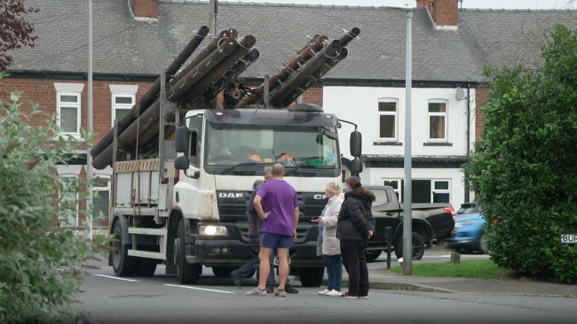 Residents protesting against telegraph poles in Hedon