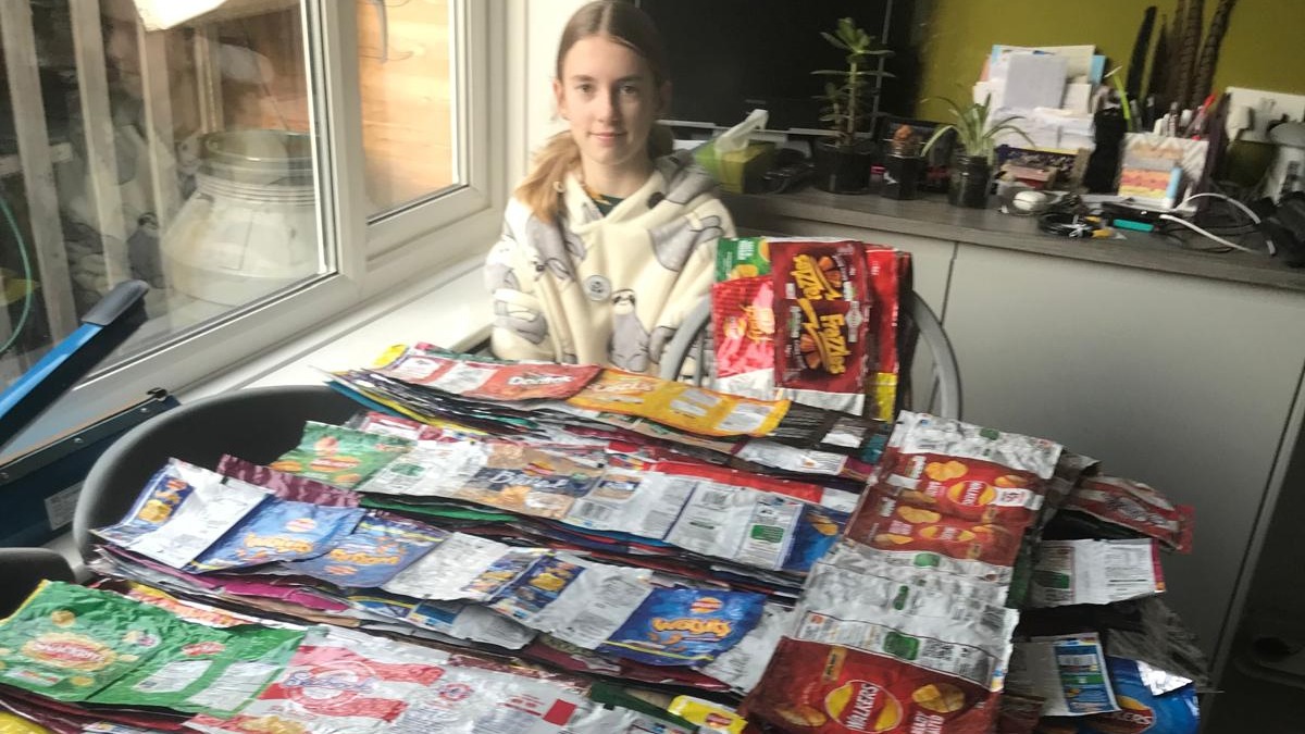 Sussex teenager makes survival blankets from crisp packets to ‘make a