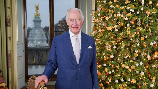 Credit: PA

King Charles III during the recording of his Christmas message at Buckingham Palace, London.