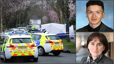 Crime scene of Yousef Makki Murder (L) Yousef Makki Top (R) Coroner Alison Mutch Bottom (R).