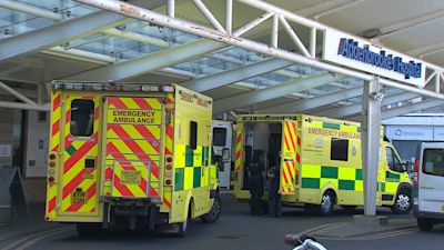 Ambulances outside Addenbrookes hospital
