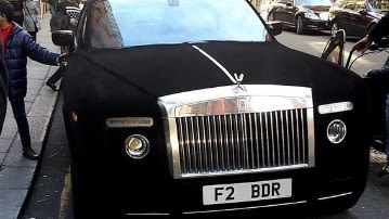 Rolls Royce entirely covered in black velvet spotted outside Harrods in  latest super car trend