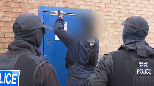 Police raid a cannabis factory in Great Barford
