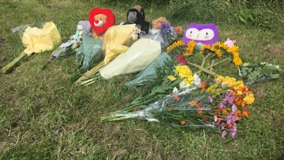 Tributes have been left out to remember the toddler who died on Thursday afternoon 1.