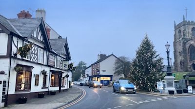 Christmas tree in Audlem village