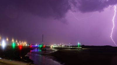 Thomas Davies photo (please credit) of lightning in Rhyl