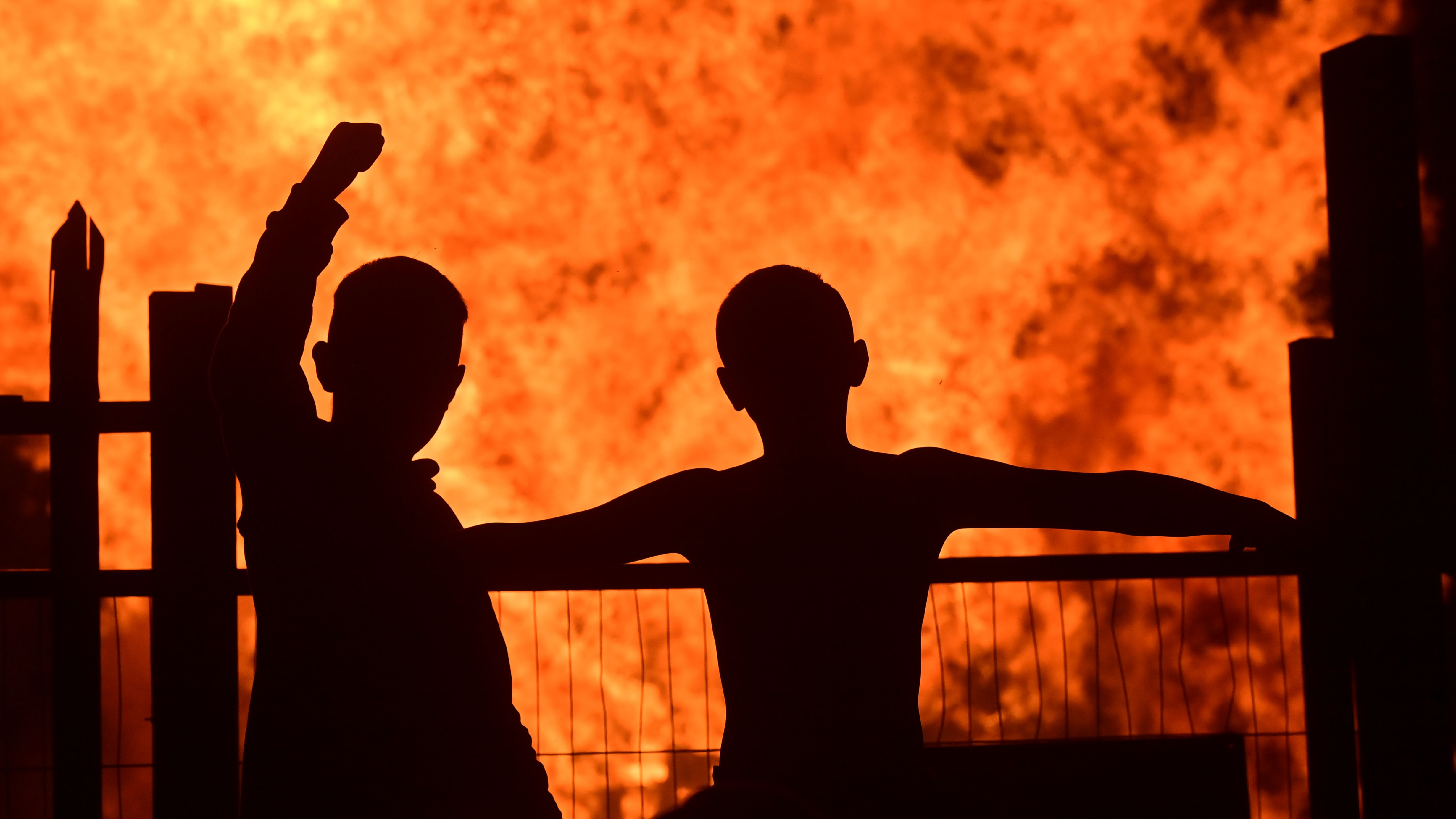 Bonfires lit across Northern Ireland as people in Twelfth of