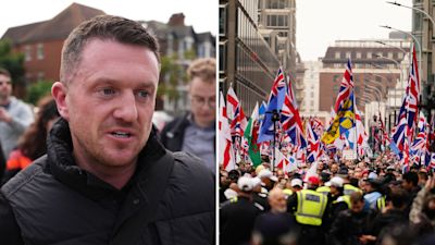 Four people arrested as thousands gather for Tommy Robinson's protest while he remains in custody | ITV News