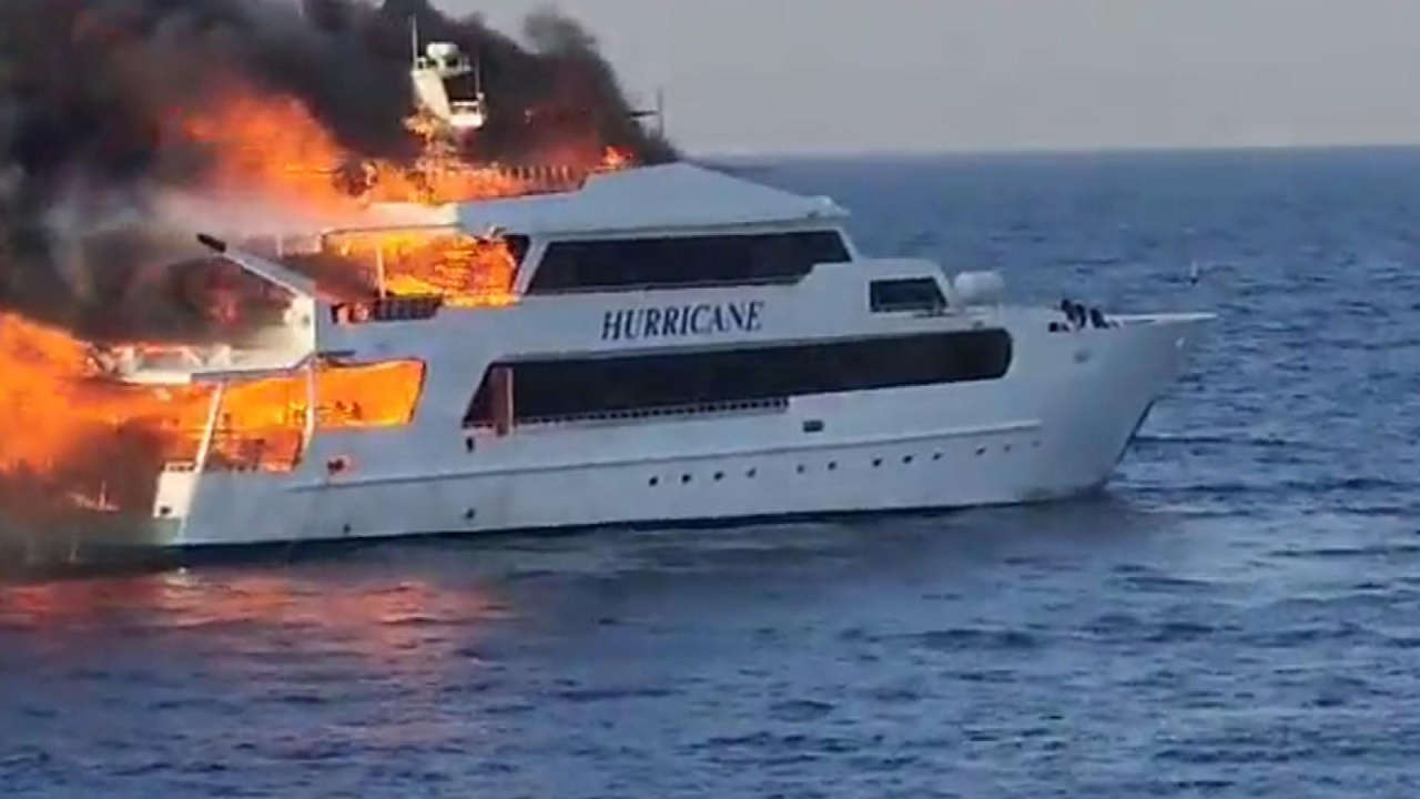 Three Britons presumed dead in Egypt after Red Sea tourist boat fire