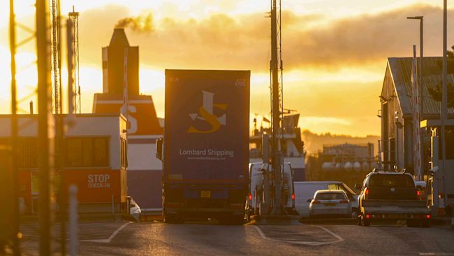 A freight lorry travelling through the Port of Belfast, ahead of Stormont Assembly members voting on whether to continue with Northern Ireland's post-Brexit trading arrangements. Picture date: Tuesday December 10, 2024.