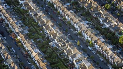 File photo dated 13/08/17 of an aerial view of terraced houses in south west London. A 20-year-old…
