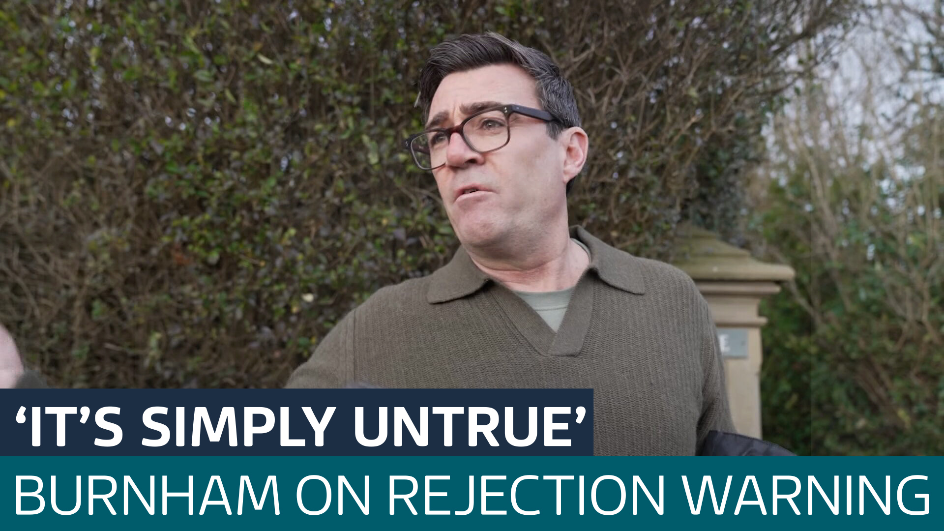 'It is simply untrue': Burnham on the advance warning that he would be repulsed - Latest From ITV News