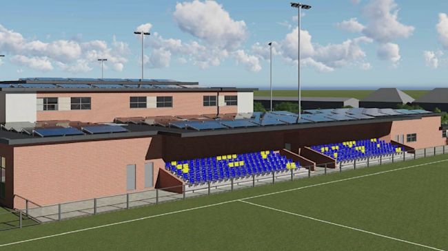 First Bricks Laid At Portsmouth Stadium Named After Second World War Veteran Itv News Meridian First Bricks Laid At Portsmouth Stadium Named After Second World War Veteran Itv News Meridian