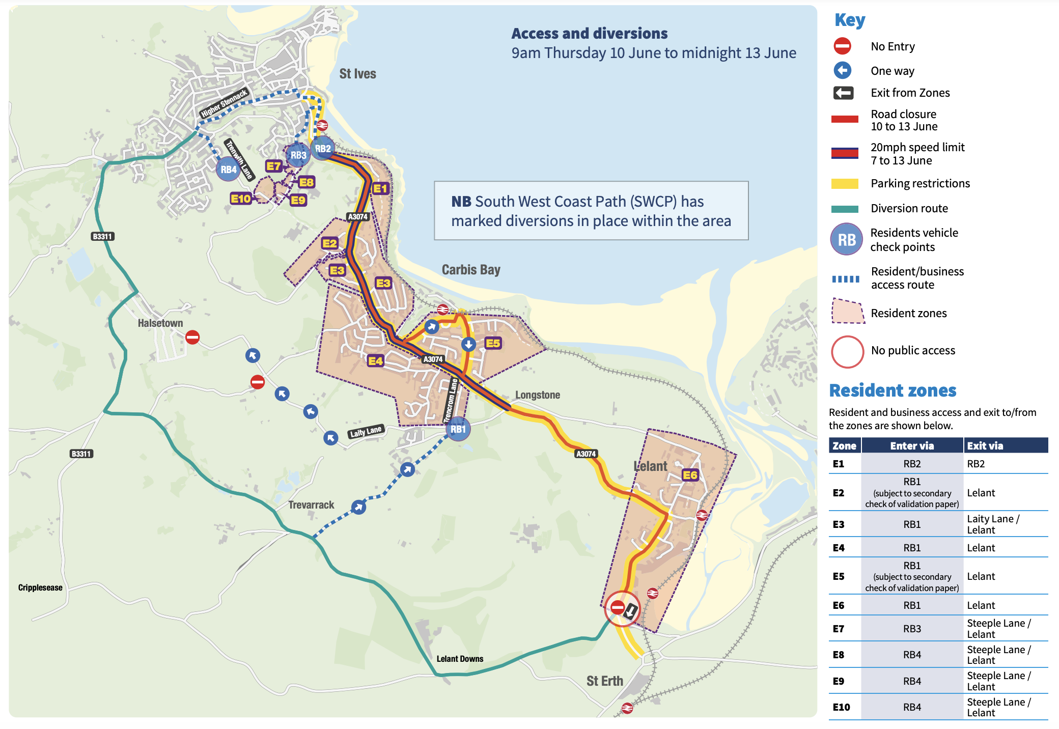 Carbis Bay Cornwall Map G7 Cornwall: Map Showing 'No-Go Areas' Released By Police Ahead Of Summit |  Itv News West Country