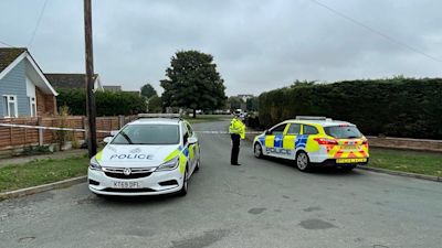 Police at the scene of the double death in Great Waldingfield in Suffolk.
Credit: ITV News Anglia