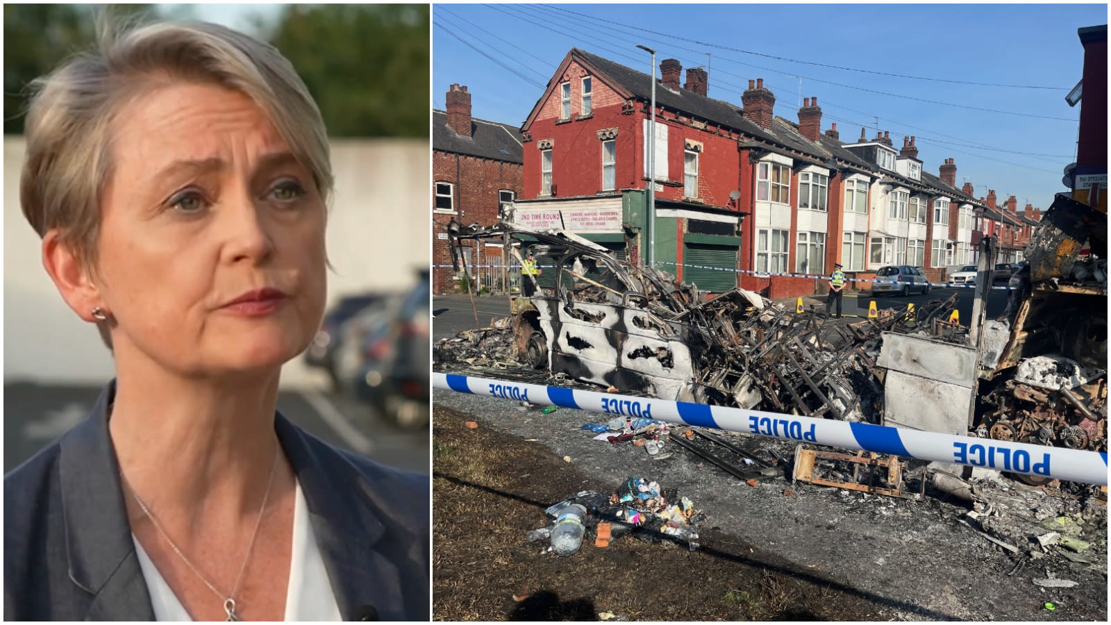 'Appalling scenes': Home secretary visits Leeds after night of disorder ...