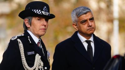 former Metropolitan Police Commissioner Dame Cressida Dick and Mayor of London Sadiq Khan