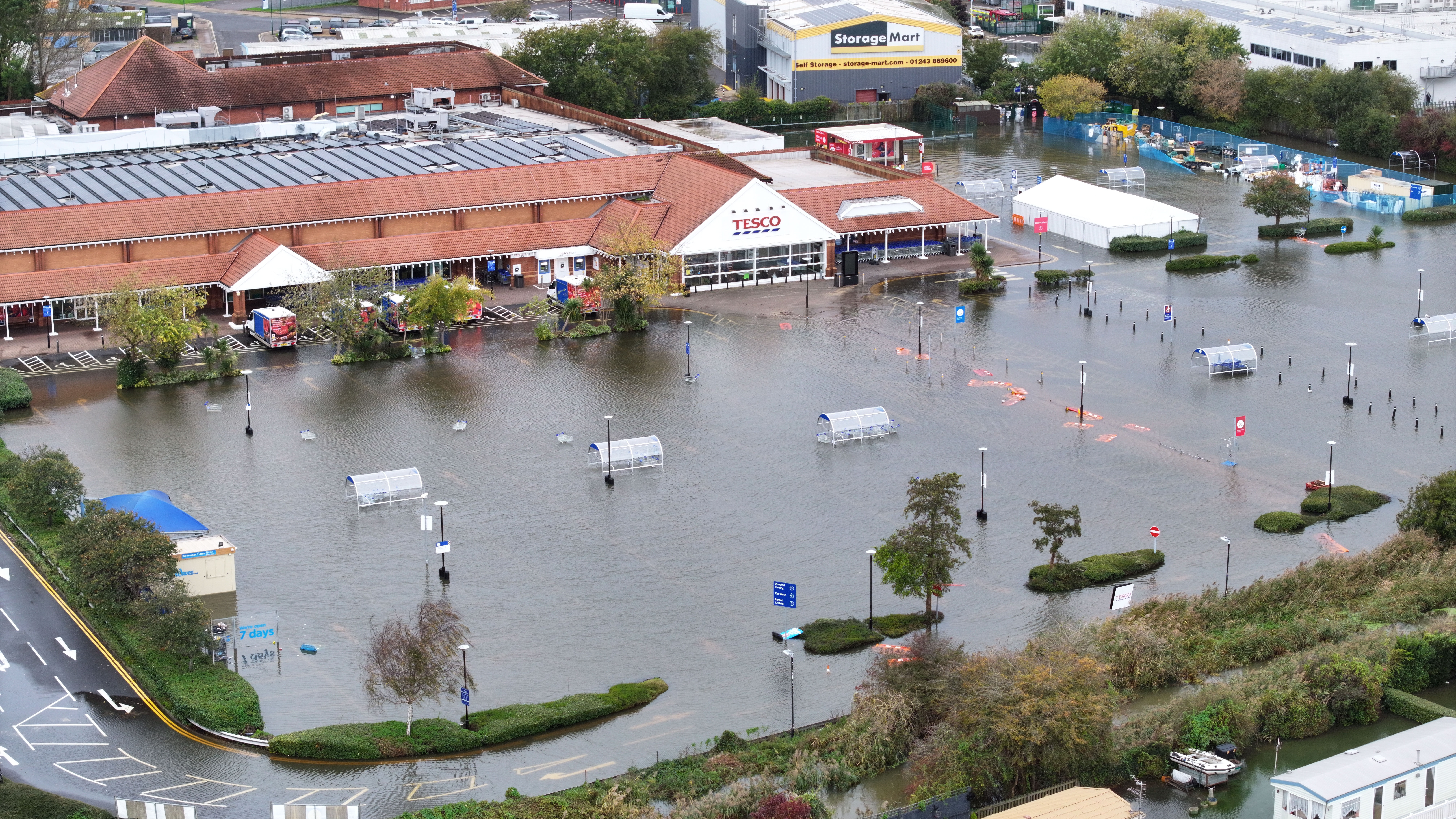 Roofs ripped off and homes under water in Sussex and Hampshire