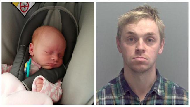 Baby Eleanor (left) and Christopher Easey (right).