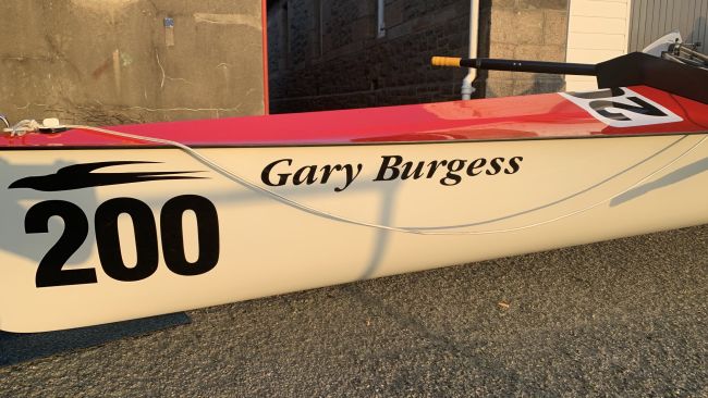 Rowing boat named after Gary Burgess. 